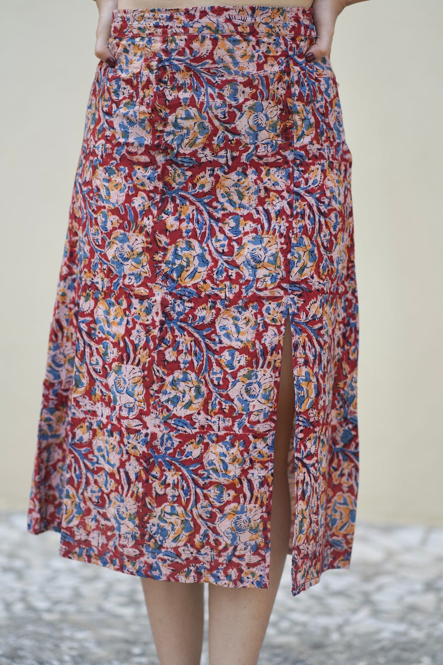 Shakti kalamkari slit skirt